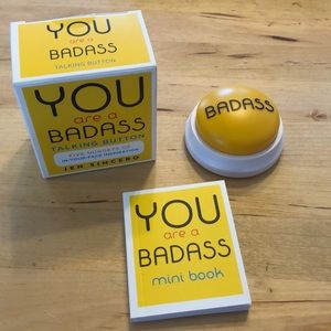 YOU are a BADASS talking button and mini book.